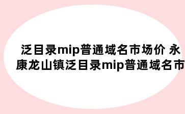 泛目录mip普通域名市场价 永康龙山镇泛目录mip普通域名市场价